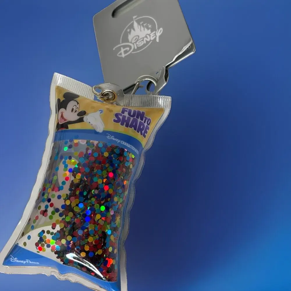 Disney Character Bites Cherry Sour Balls Mickey Mouse Confetti Keychain Bag New
